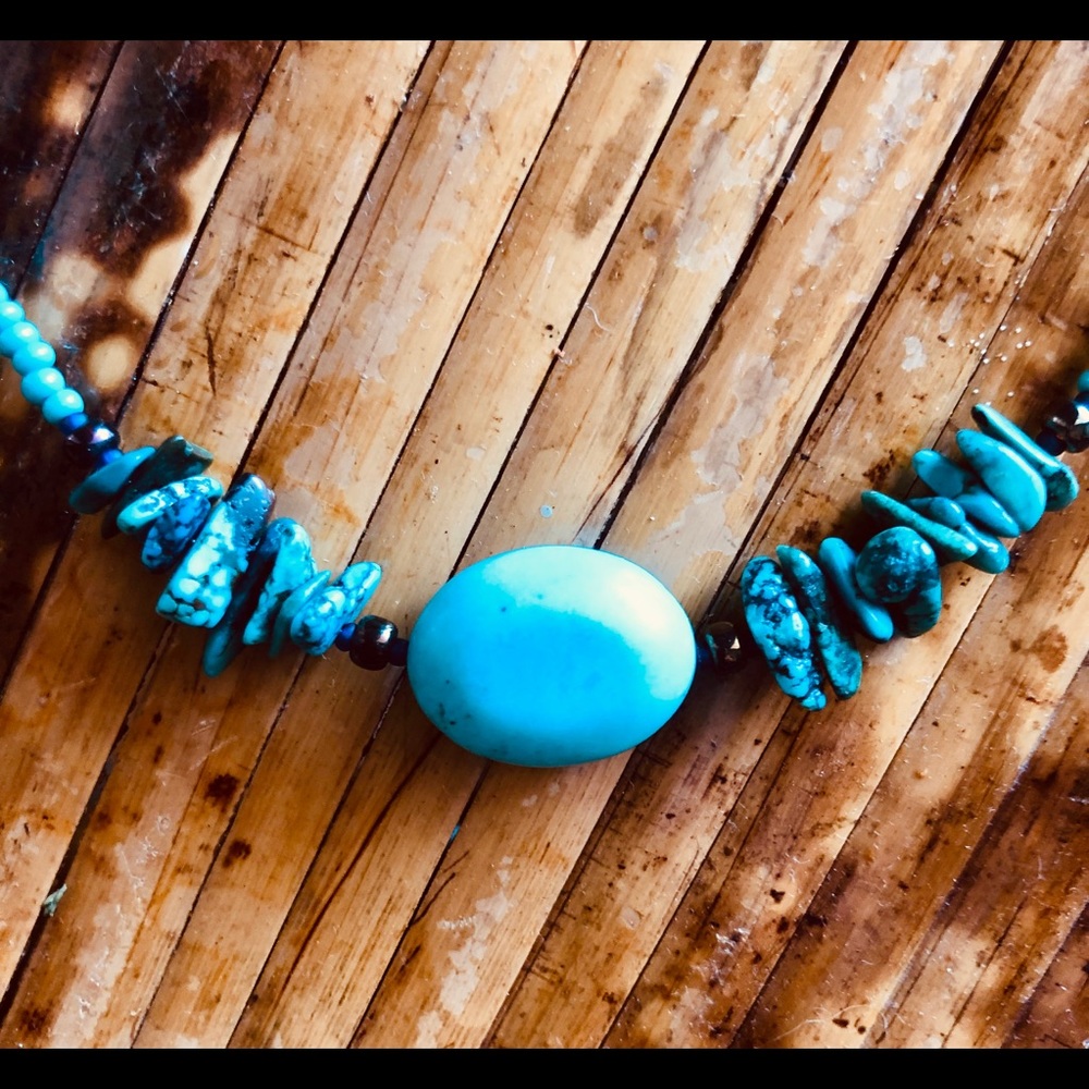 Boho turquoise necklace